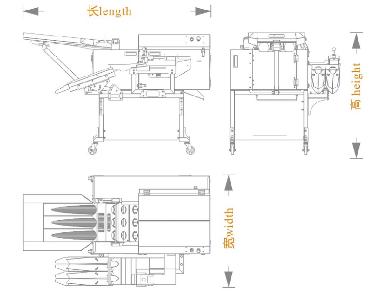 三排敲蛋機(jī)+雙槽蛋清蛋黃分離（長寬高）尺寸