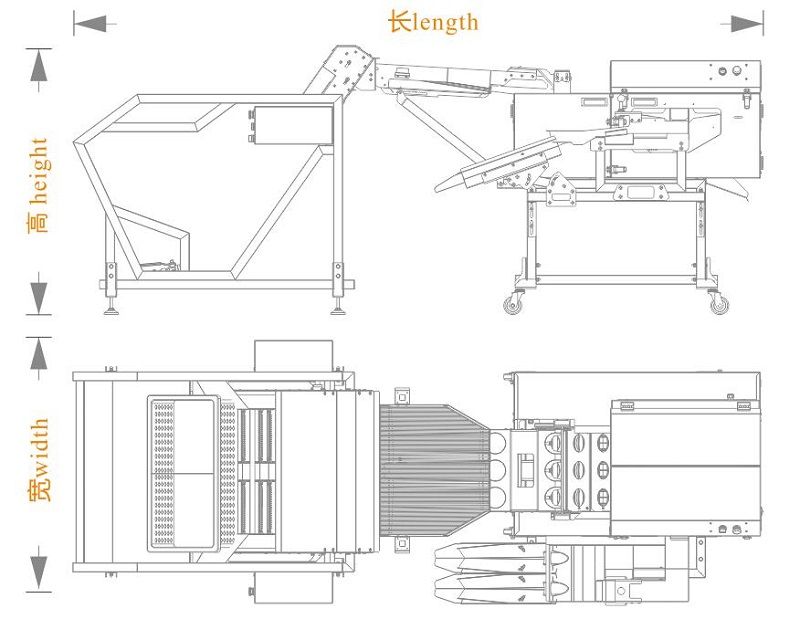 水中上蛋+三排敲蛋機(jī)組合生產(chǎn)線<長(zhǎng)寬高>尺寸圖